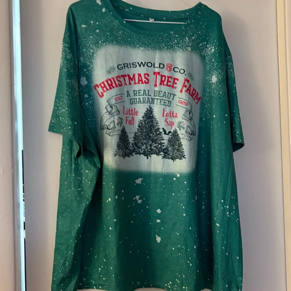 NWOT- Griswold’s Christmas tree farm 
Fun Green and White Splatter T-Shirt 4XL - Picture 4 of 8